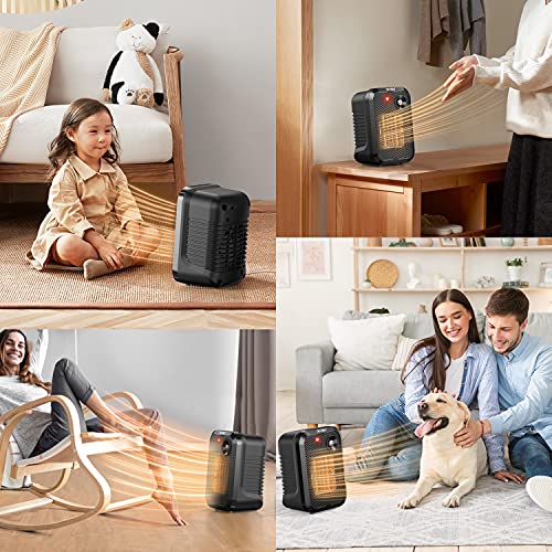 andily 500W Space Heater for Home Office Desk Use with Safety Switch Z66644