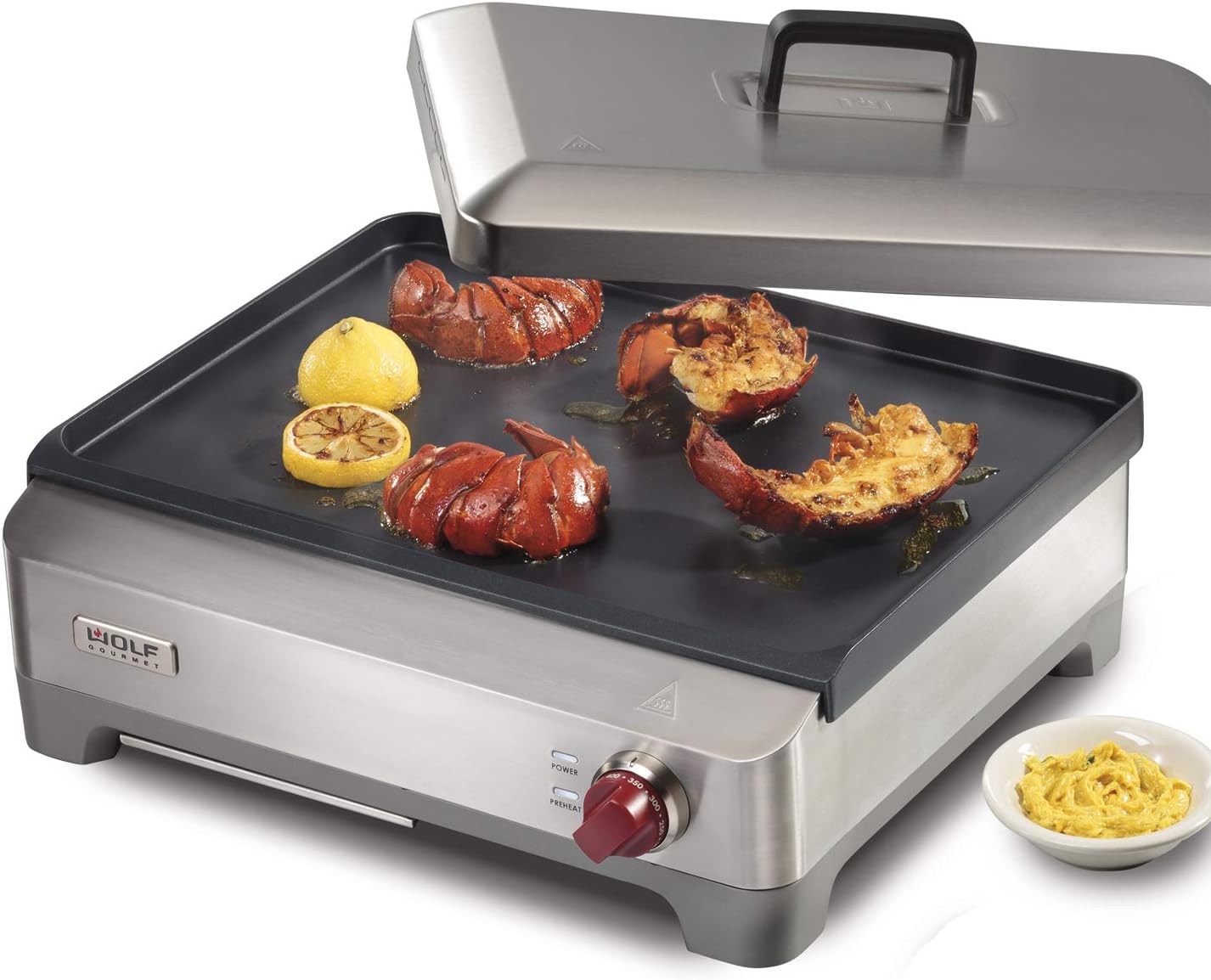 Wolf Gourmet Precision Electric Griddle Indoor Grill, Nonstick, Stainless Steel X74438