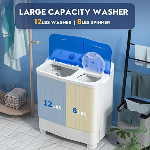 VCJ Portable Twin Tub Washing Machine with Spinner for Apartments, RVs and Dorms Q628