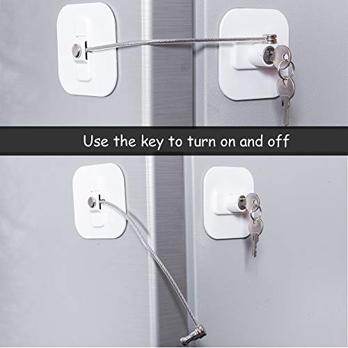 Fridge Lock with Key for Child Safety, White Y689