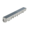 NDS 864GMTL 5-Inch Pro Channel Drain Kit with Metal Grate, 5 in, Gray