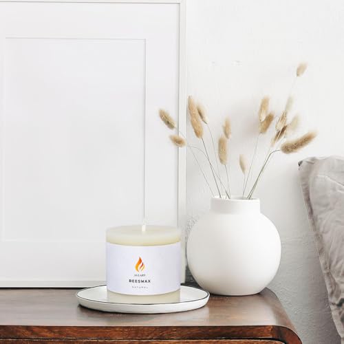 AGLARY Pure Natural Beeswax Pillar Candle, Long Burning Q94585