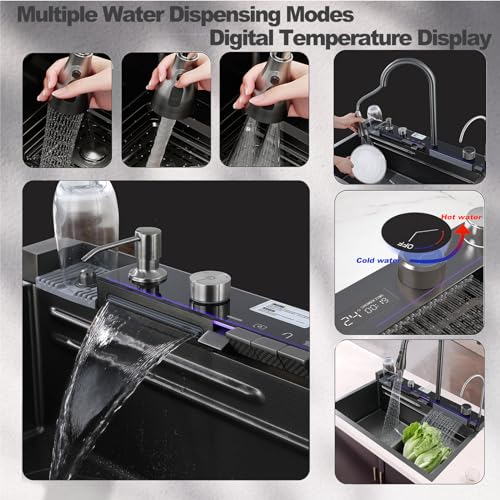 304 Stainless Steel Kitchen Sink with Dual Waterfall Outlets C6943