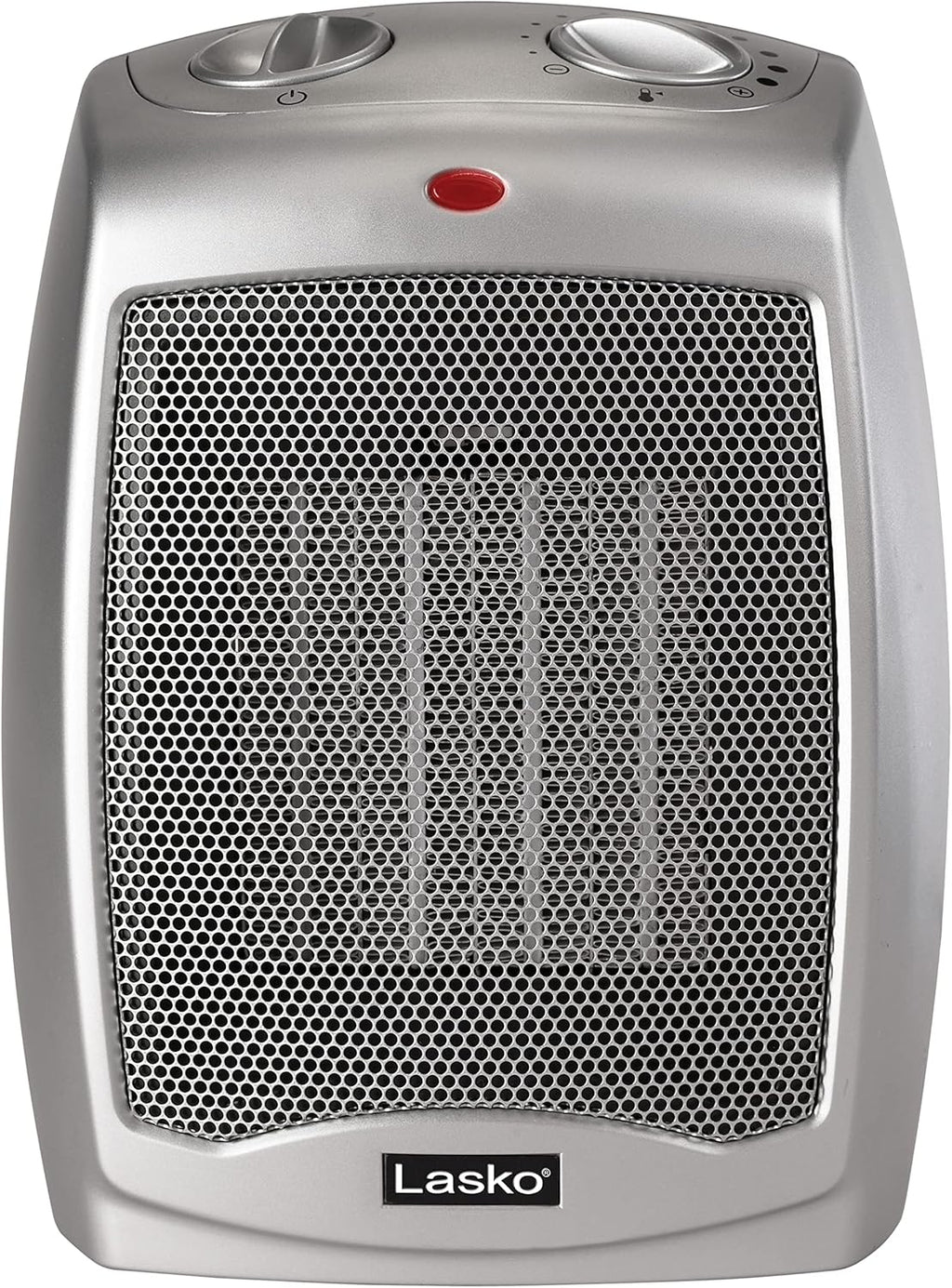 Lasko Ceramic Adjustable Thermostat Space Heater, Portable, Silver & White U641