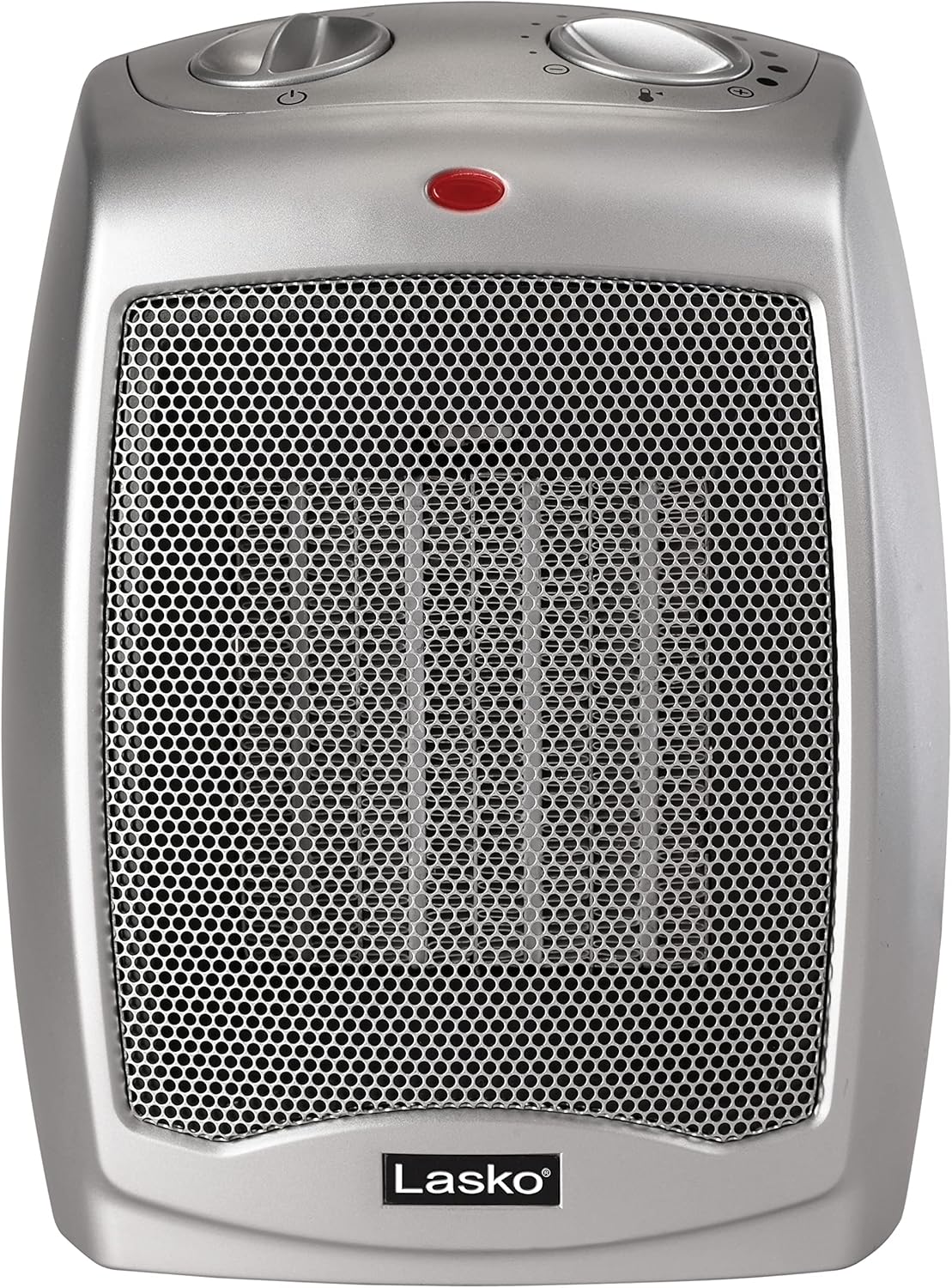 Lasko Ceramic Adjustable Thermostat Space Heater, Portable, Silver & White U641