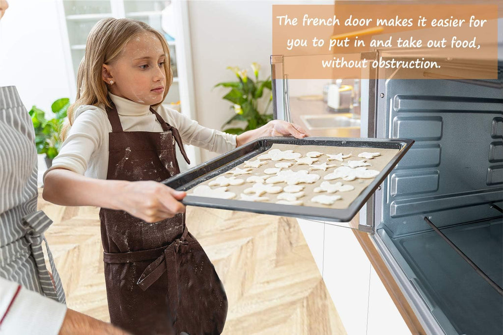 LUBY Large Toaster Oven Countertop, French Door, 55L, Silver K992109