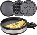 Multi Baker Deluxe- Baking Made Easy- Electric Appliance with Temp Control, 3 Interchangeable Skillets for Grilling Baking or Dessert Making- Grilled Cheese Omelets Pizza, Sandwiches, Cake Pops, Gift