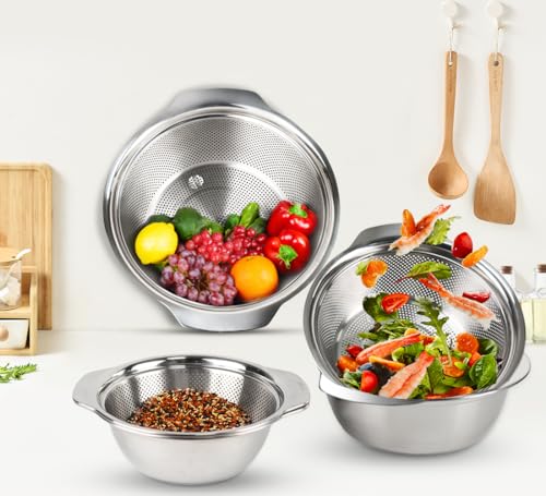 POJORY Stainless Steel Colander with Easy Grip F3821