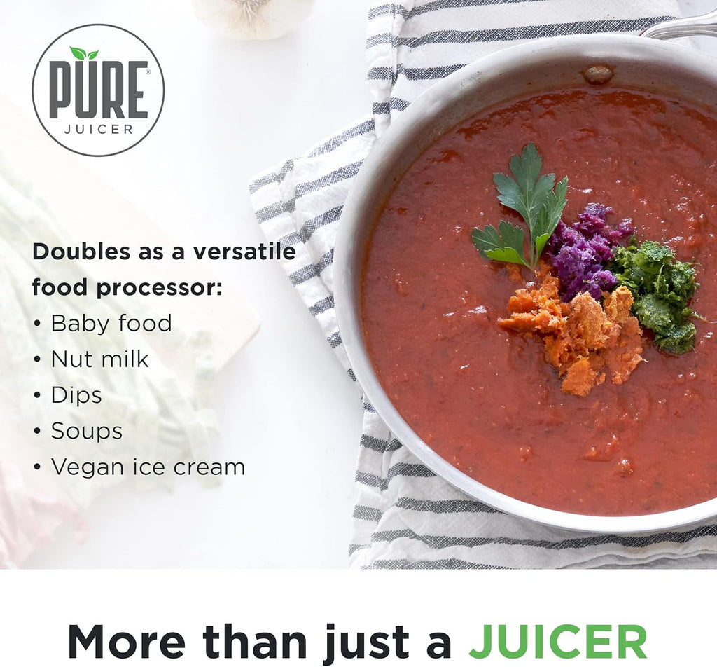 PURE Juicer Two-Stage Cold Press Juicing Machine with Stainless Grinder T838739