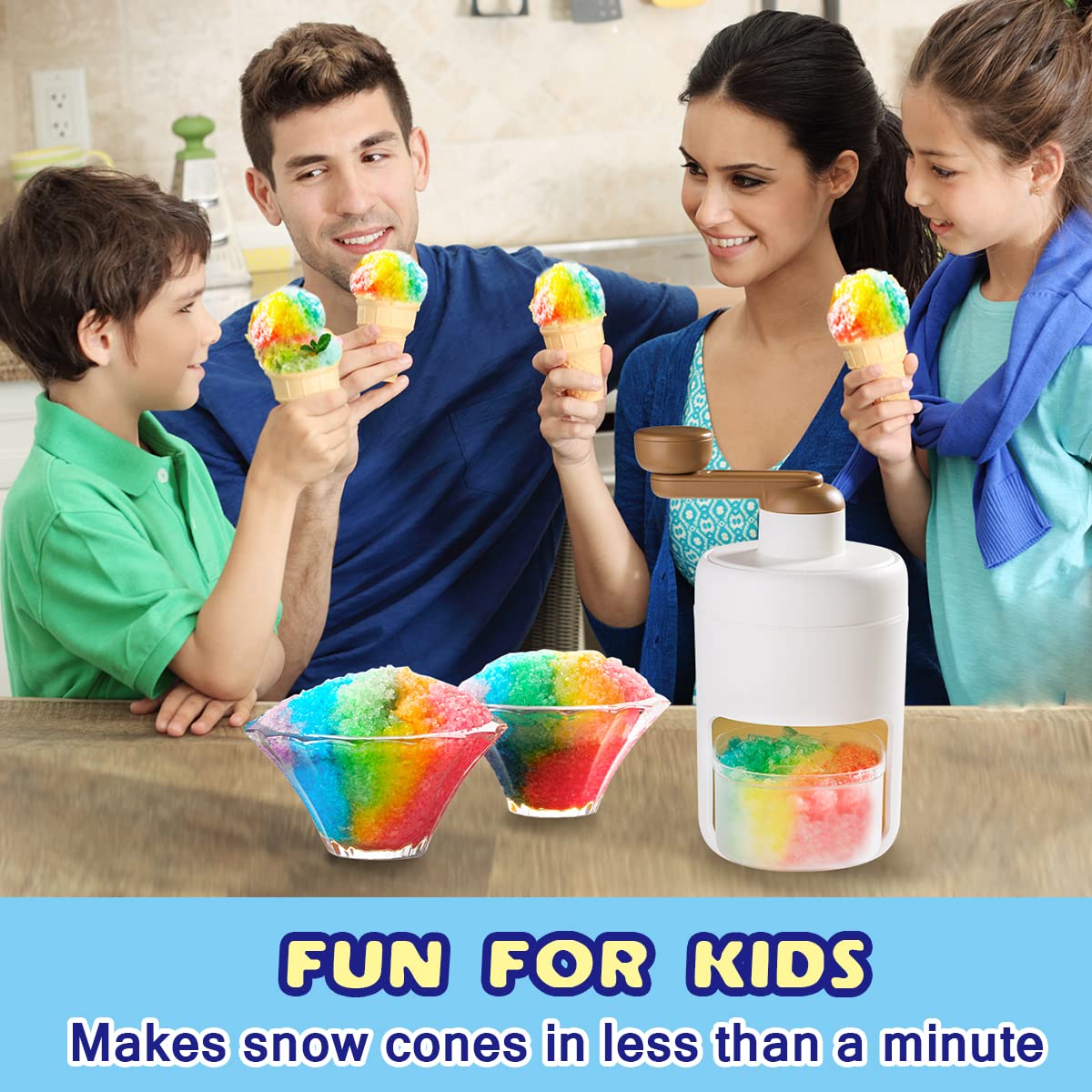 Shaved Ice Machine Snow Cone Maker Portable with Cube Trays F405276