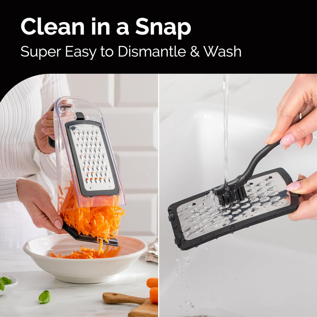 Stainless Steel Cheese Grater with Garlic Crusher and Handle Y3816