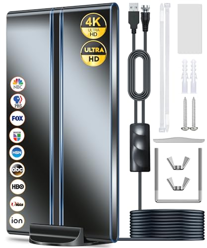 2024 New 1000+ Miles Digital Antenna, Amplified Indoor Outdoor TV Antenna for Smart TV,/36FT Coax Cable 360° Reception, Premium HD Antenna,Amplifier Signal Booster,Support 8k 4K 1080p &All Older TV's