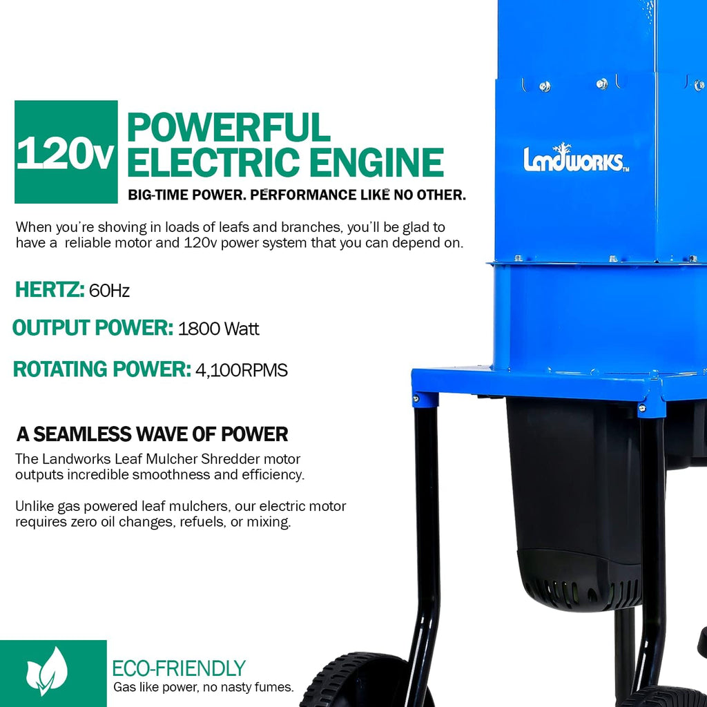Landworks Electric Leaf Mulcher Shredder 11" Cutting Blade for Leaves & Grass O457183