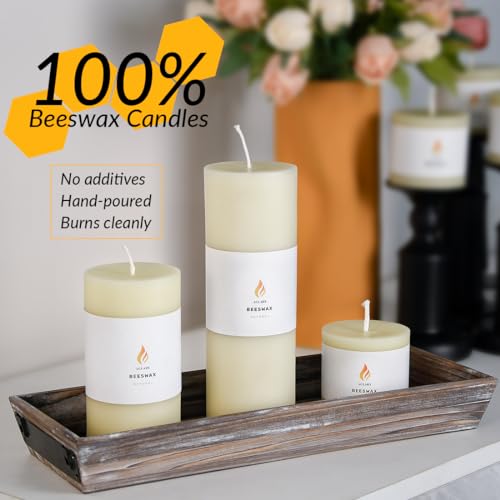 AGLARY Pure Natural Beeswax Pillar Candle, Long Burning Q94585