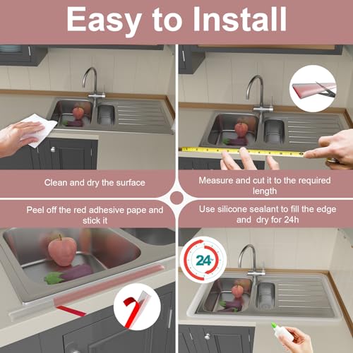 Hzetuu Shower Threshold Water Dam Collapsible Silicone Splash Guard N95721