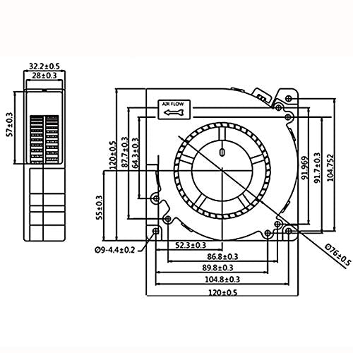 Wathai Brushless Cooling Blower Fan DC Centrifugal J999