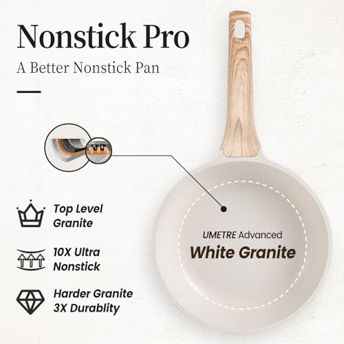UMETRE Pots and Pans Set Non Stick, Granitestone Induction Cookware 10 Pcs G519985