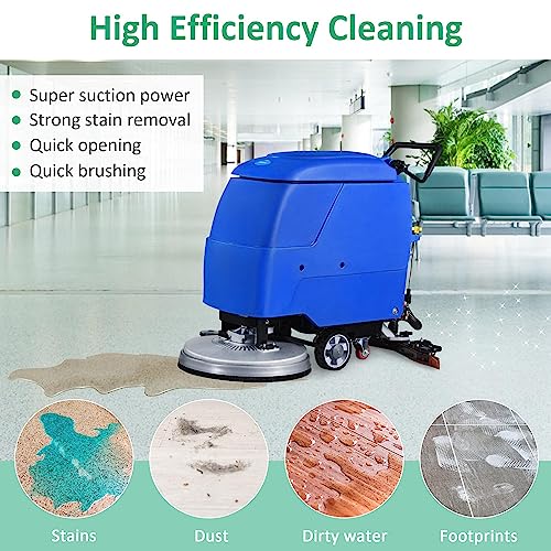 E-Macht Automatic Floor Scrubber Machine with Adjustable Handle J388