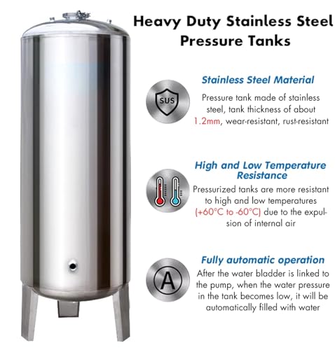 185 Gal Pressure Tank Stainless Steel for Well Pump M31860
