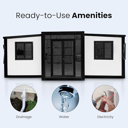 Portable Prefab Tiny Home 19x20ft Expandable with Restroom H126732