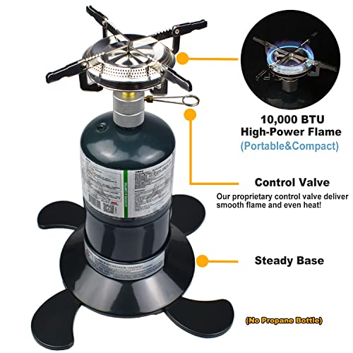 RANDDER Propane Stove Portable Camping Gas Burner with Carrying Case D731