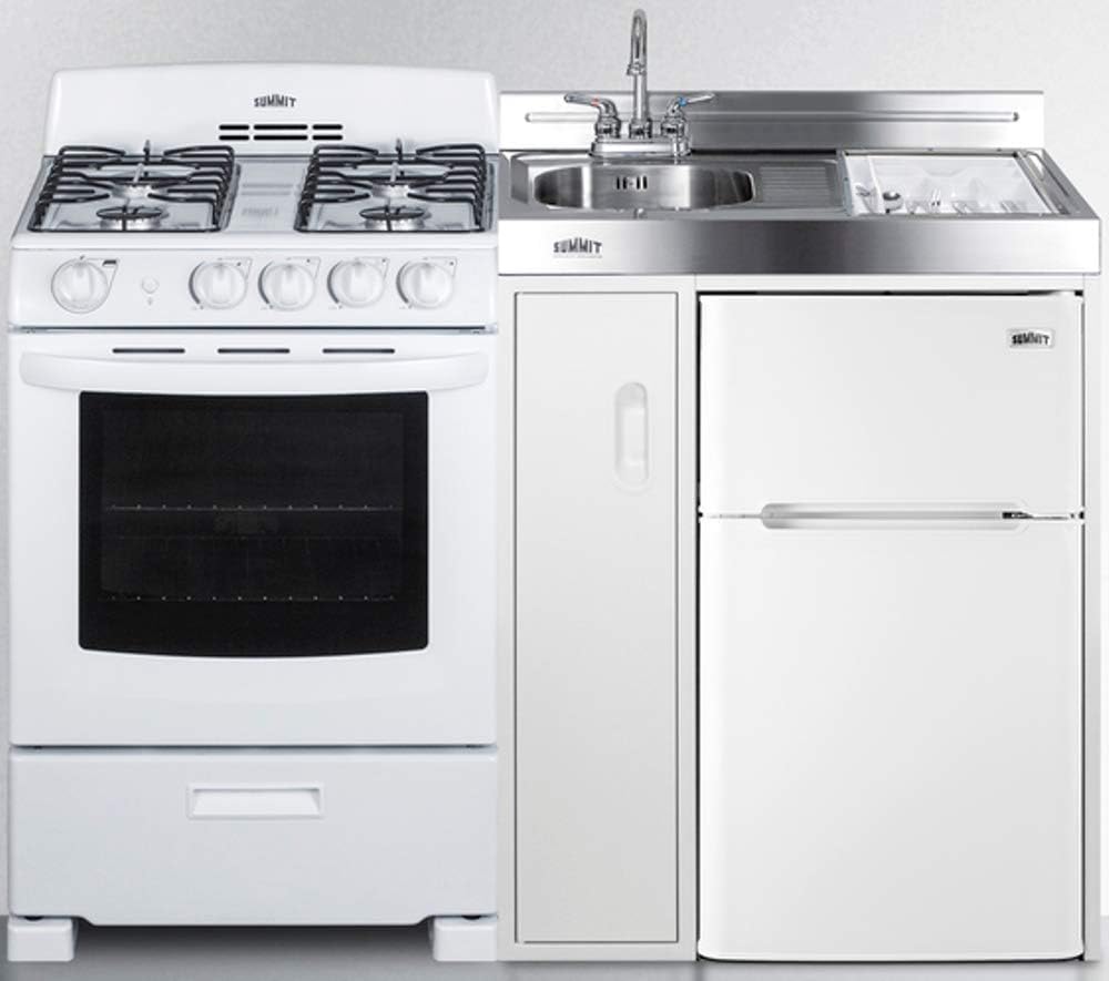 Summit Appliance ACK54GASW 54" All-in-One Kitchenette with Gas Range and Refrigerator R882059