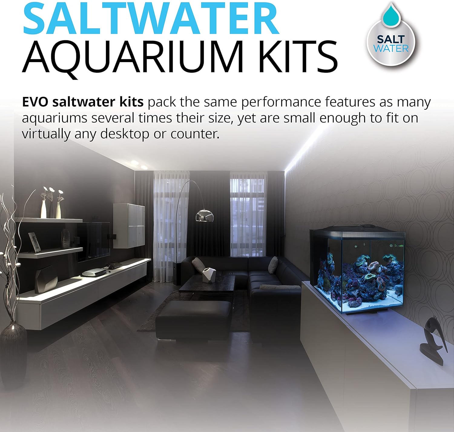 Fluval Evo XII Saltwater Aquarium Kit 13.5 Gal with LED & 3-Stage Filtration G514806