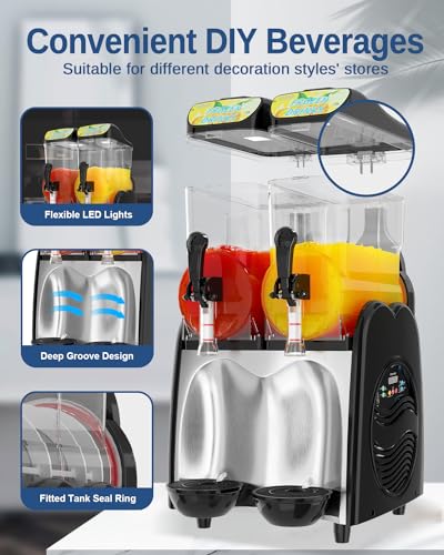 GSEICE Slushy Machine for Margaritas Daiquiris, 110V, Commercial & Home Use U3553