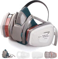 6502QL Respirator Mask - Quick Release Latch Half Face Gas Mask - Paint Respirator Mask with 6001 Filters for Chemicals Epoxy Resin Spray Painting Dust Solder Construction Sanding Woodworking