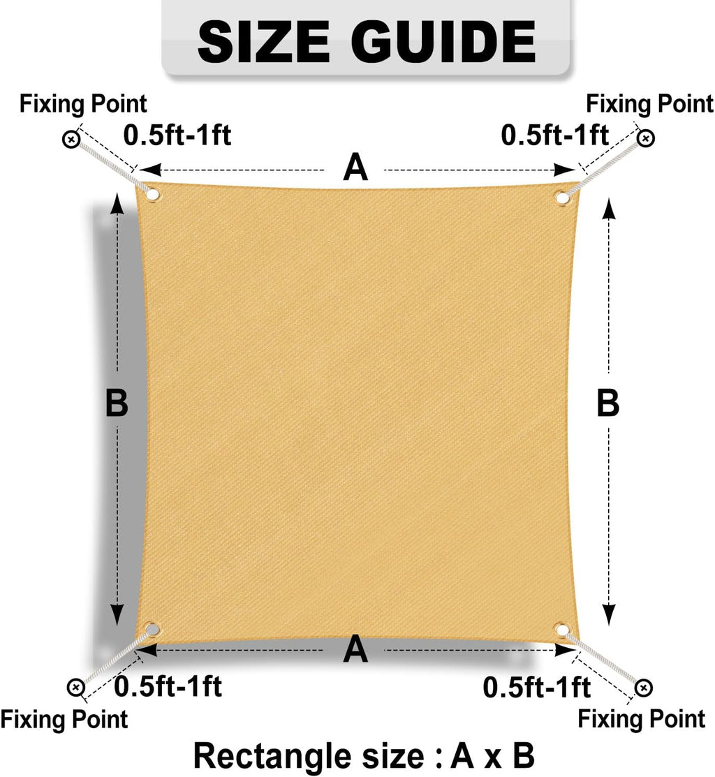 OutdoorLines Rectangle Sun Shade Sail 5 x 8 ft Sand O868