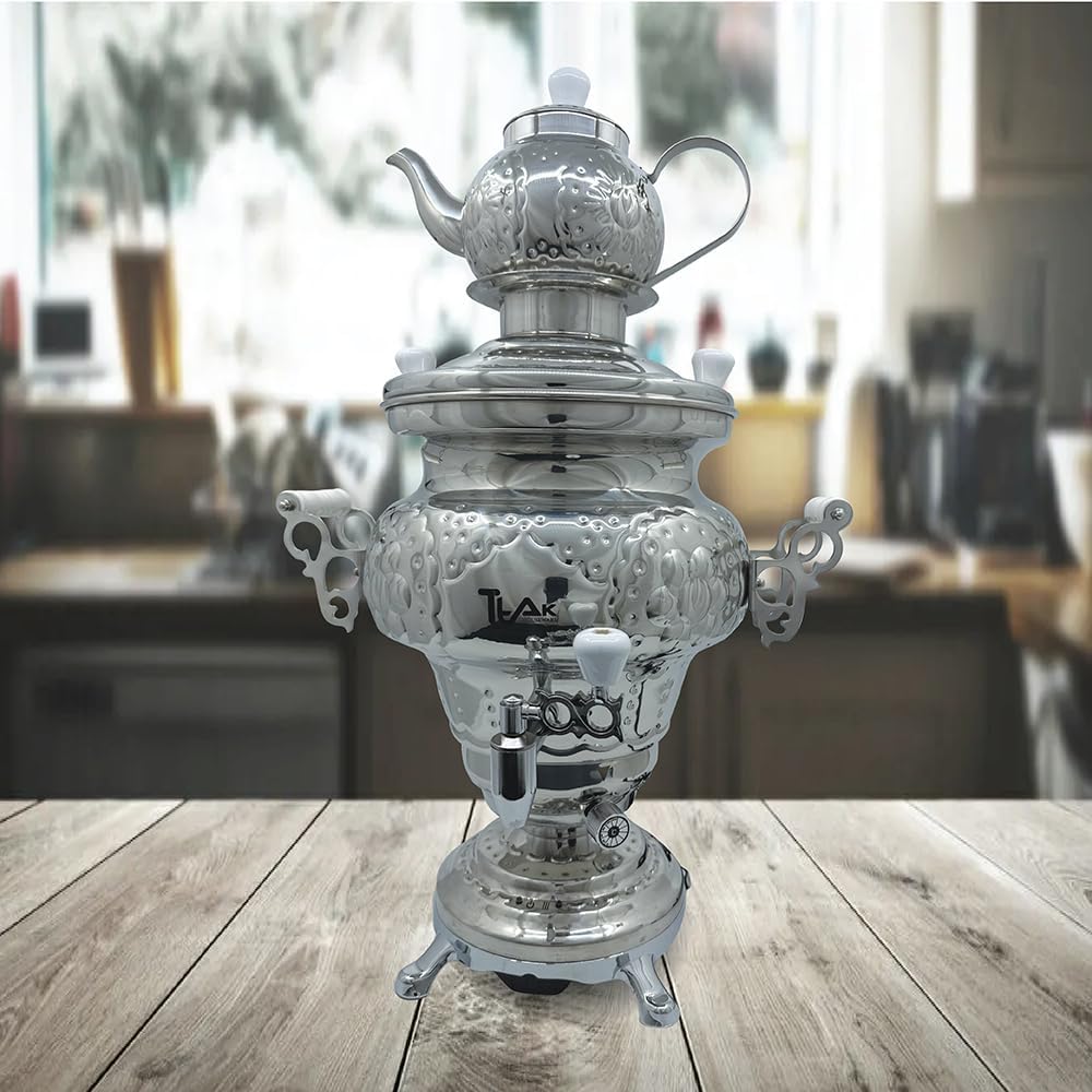 Electric Stainless Steel Samovar Tea Kettle with LED Temperature Display, 1 Liter L282