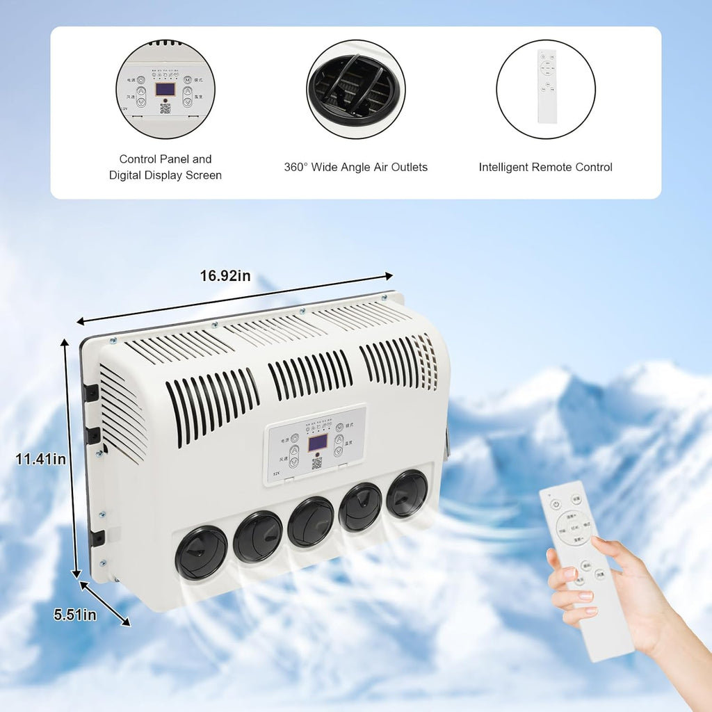 11000BTU 12V Mini Split Air Conditioner for Trucks RVs and Construction Vehicles P474326