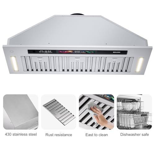 BRANO Insert Range Hood, 900 CFM Voice Control Kitchen Vent Q44580