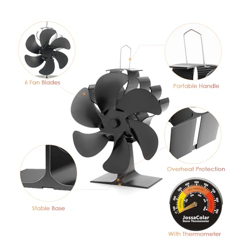 JossaColar Wood Stove Fan for Buddy Heater, Heat Powered Fireplace Fan B53667