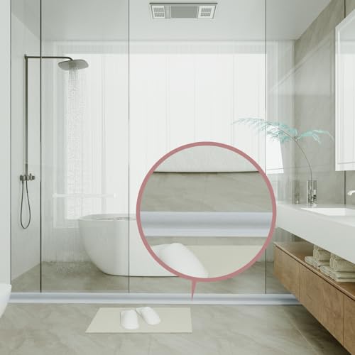 Hzetuu Shower Threshold Water Dam Collapsible Silicone Splash Guard N95721