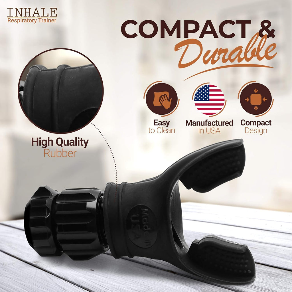 Inhale Respiratory Trainer Compact Lung Exercise Device with Medical Grade Silicone F632755