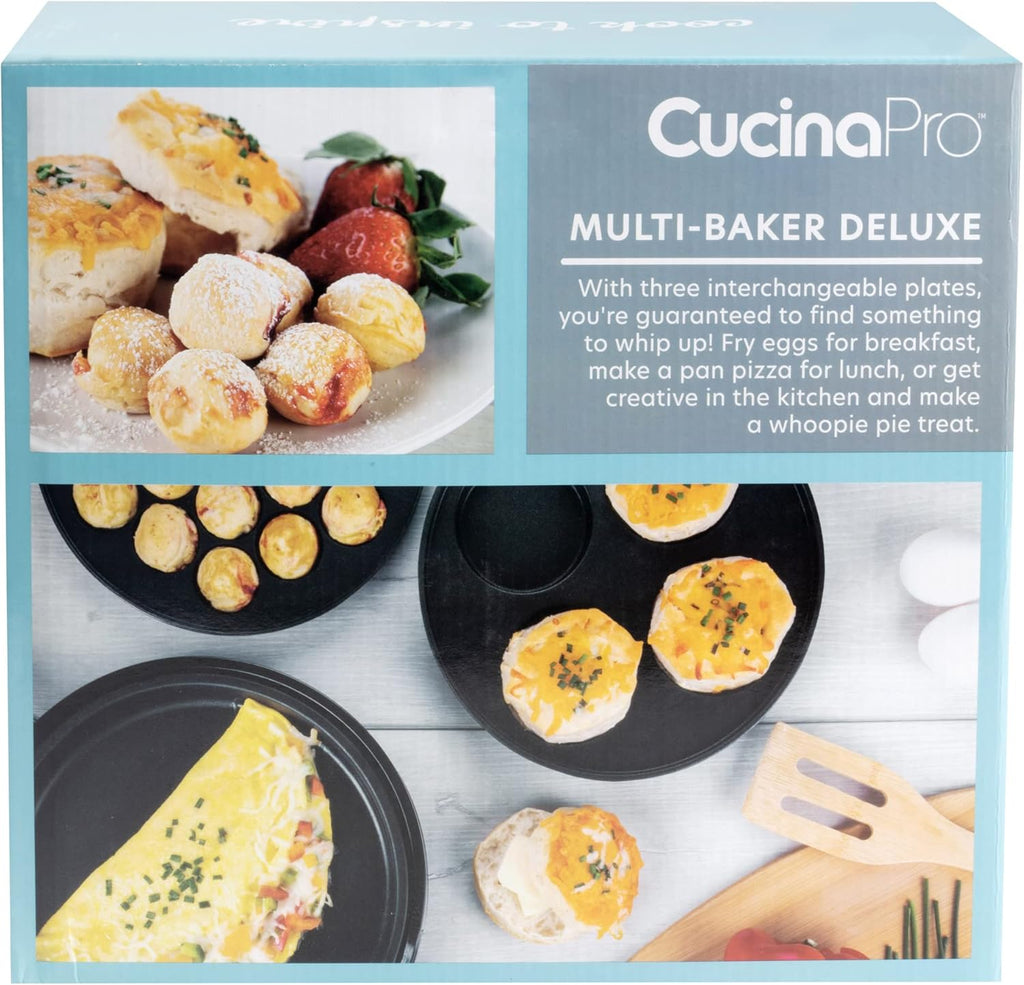 Multi Baker Deluxe Electric Appliance with Temp Control and 3 Interchangeable Skillets P9785