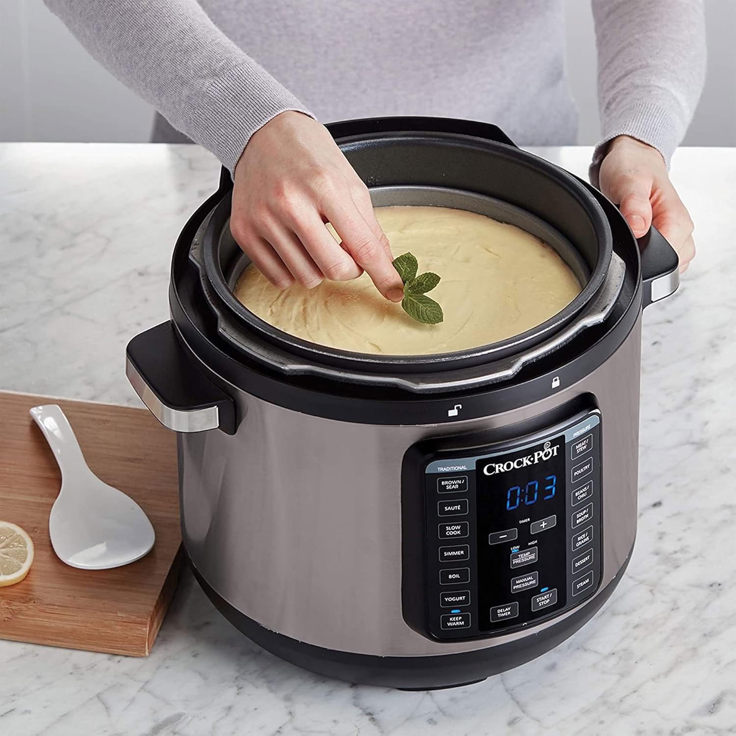 Crock-Pot 8-Quart Programmable Slow Cooker and Pressure Cooker, Black Stainless G80228