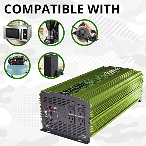 Power Bright Power Inverter with Battery Cables and Clamps U8003