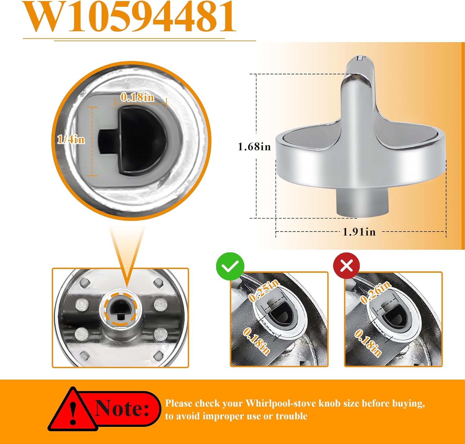 Upgraded Stove Knobs W10594481 Replacement for Whirlpool Gas Range, 5 Pack Z9788