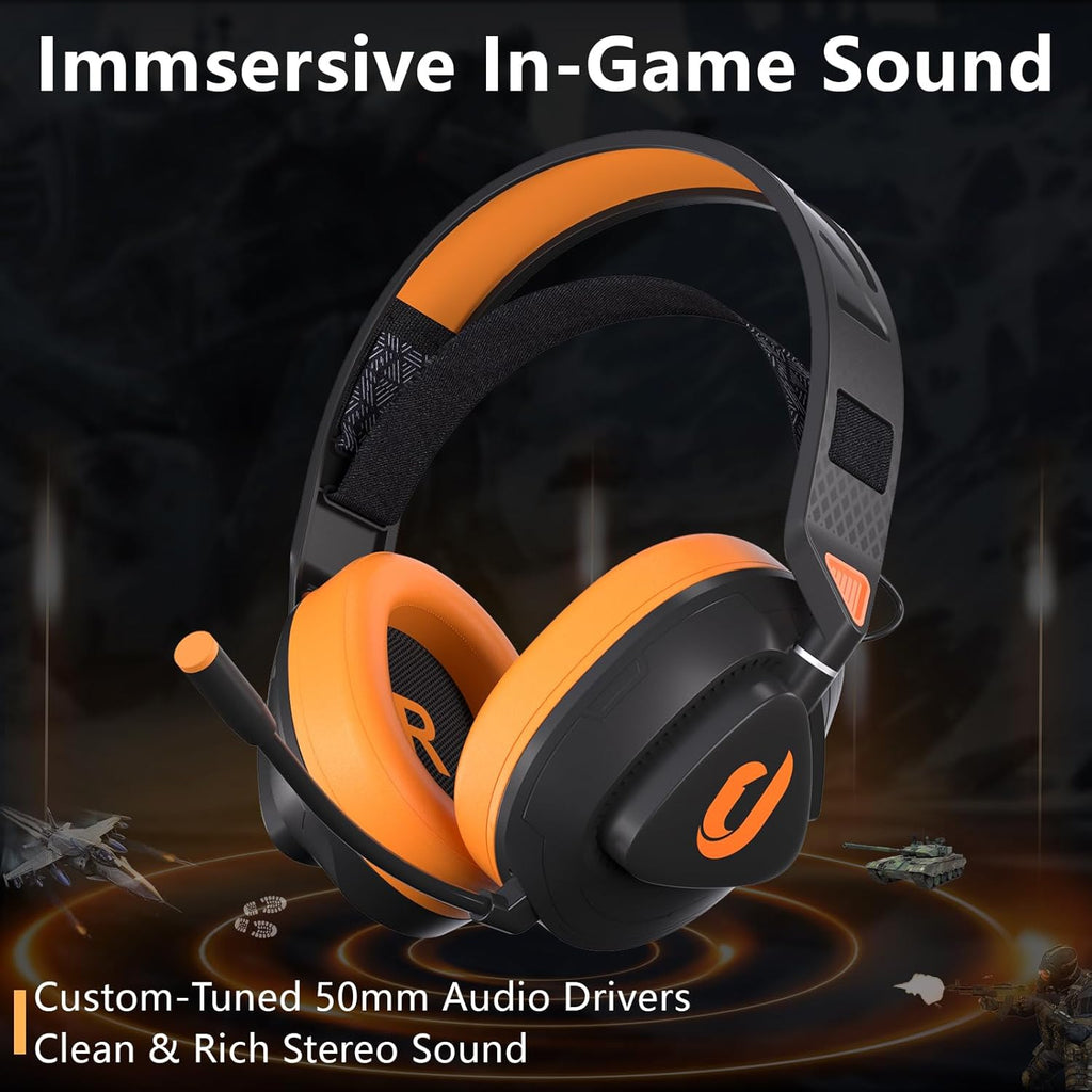 Jeecoo G90 Wireless Gaming Headset with Detachable Mic for PC PS4 PS5 Switch E3830