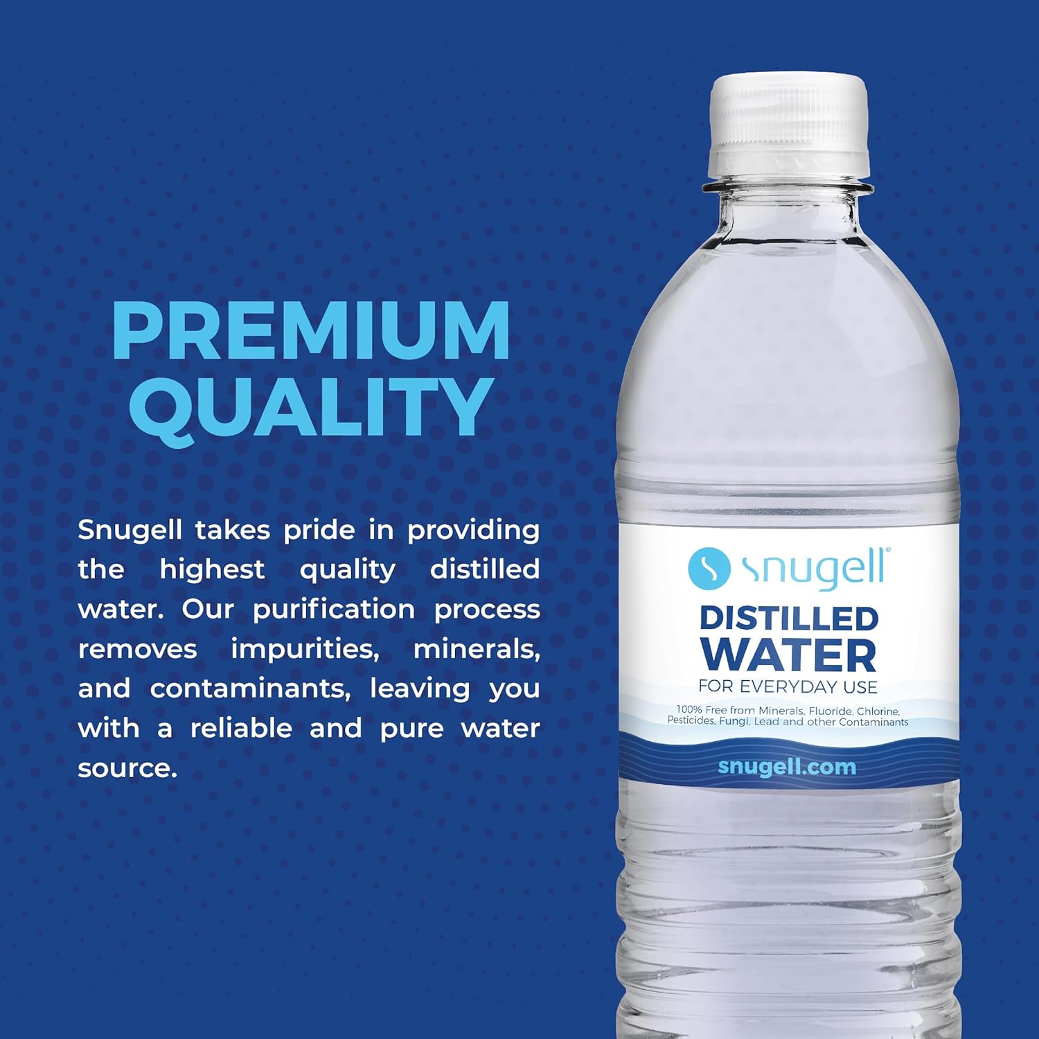 Snugell Distilled Water 16.9 oz Bottles 12-Pack, BPA Free, Made in USA E13910