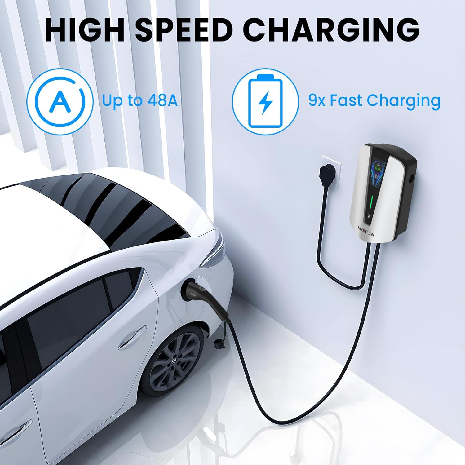 NEXPOW Level 2 EV Charger 48A with 25FT Cable, J1772, NEMA 14-50 Plug G727280