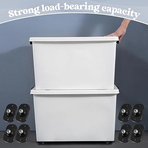 Self Adhesive Caster Wheels Stainless Steel 360 Degree Rotation for Trash Cans, 8 Pieces I60528