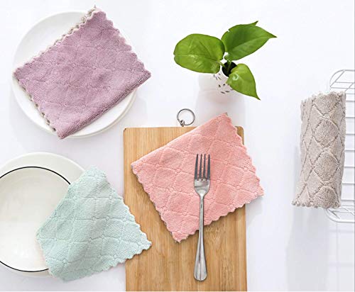 kimteny 12 Pack Kitchen Cloth Dish Towels, Absorbent Coral Velvet, Washable A1595