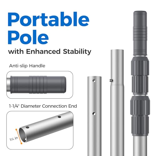 Aluminum Telescopic Swimming Pool Pole with Skimmer Net Attachment L35690