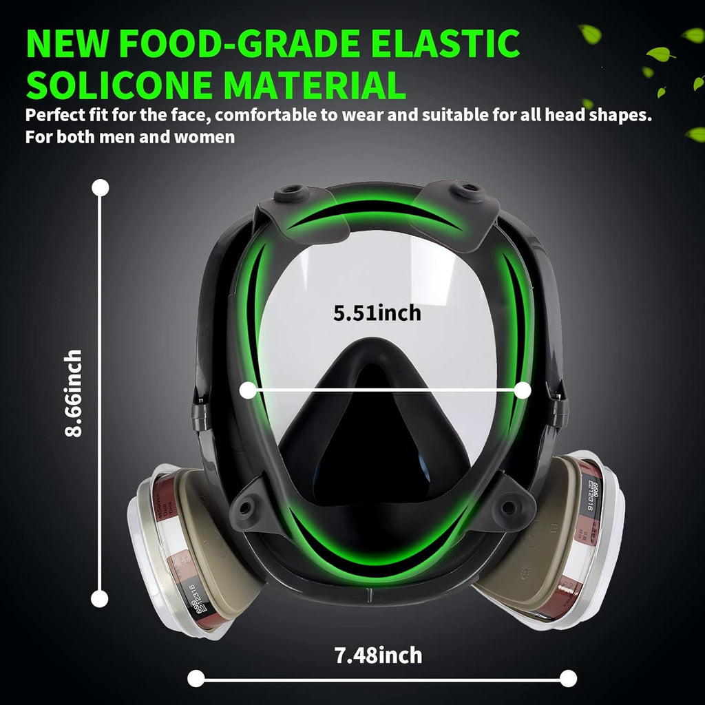 Full Face Respirator Mask with Filters, Reusable for Paint, Dust and Chemicals G666282