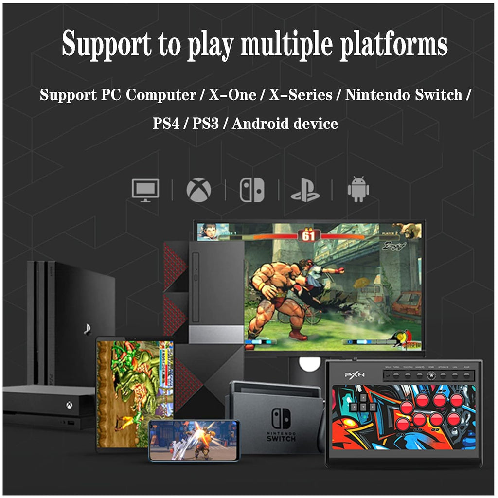 PXN-X8 Arcade Fight Stick Mechanical Controller for PC, PS3, PS4, Xbox, Switch O733556