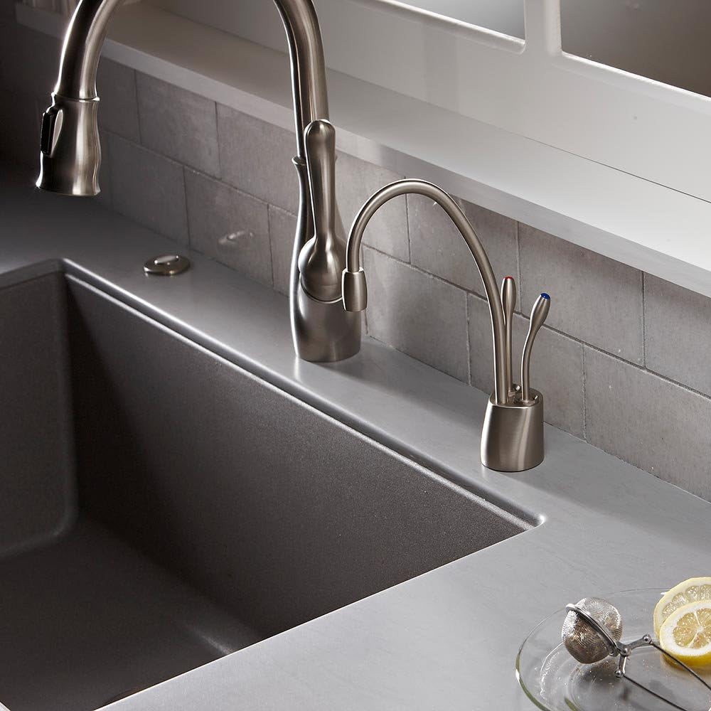 InSinkErator Contemporary Hot and Cold Water Dispenser Faucet, Satin Nickel C7088