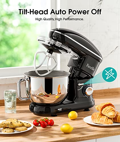 Facelle Kitchen Stand Mixer, 660W Tilt-Head with 6.5 QT Stainless Steel Bowl Q746309